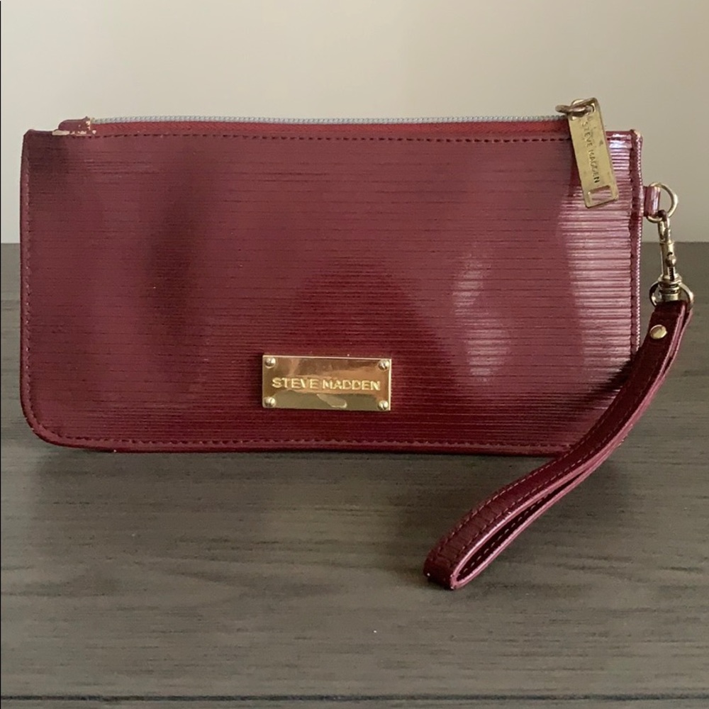 Steve Madden Deep Red Clutch